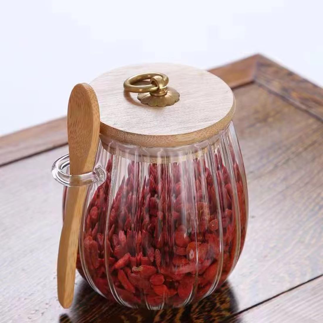 Glass Storage Jar With Spoon