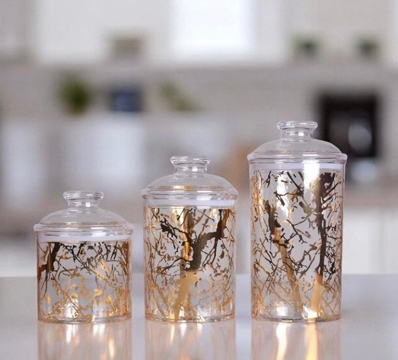 3 Pc Acrylic Jar Set - Texture