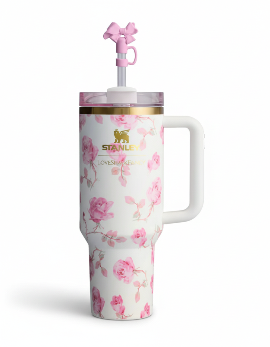 The Stanley x LoveShackFancy Quencher | 40 OZ | Ribbon Rosa | Original Packaging