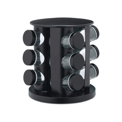 12 Pcs Revolving Spice Rack - Black