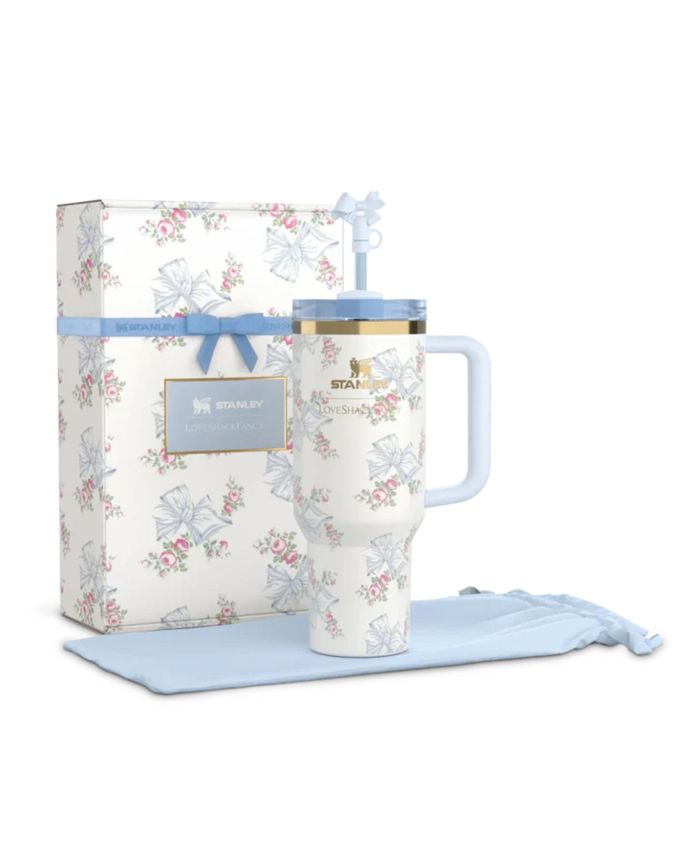 The Stanley X LoveShackFancy Holiday Quencher | 40 OZ - Rosa Beaux Blue