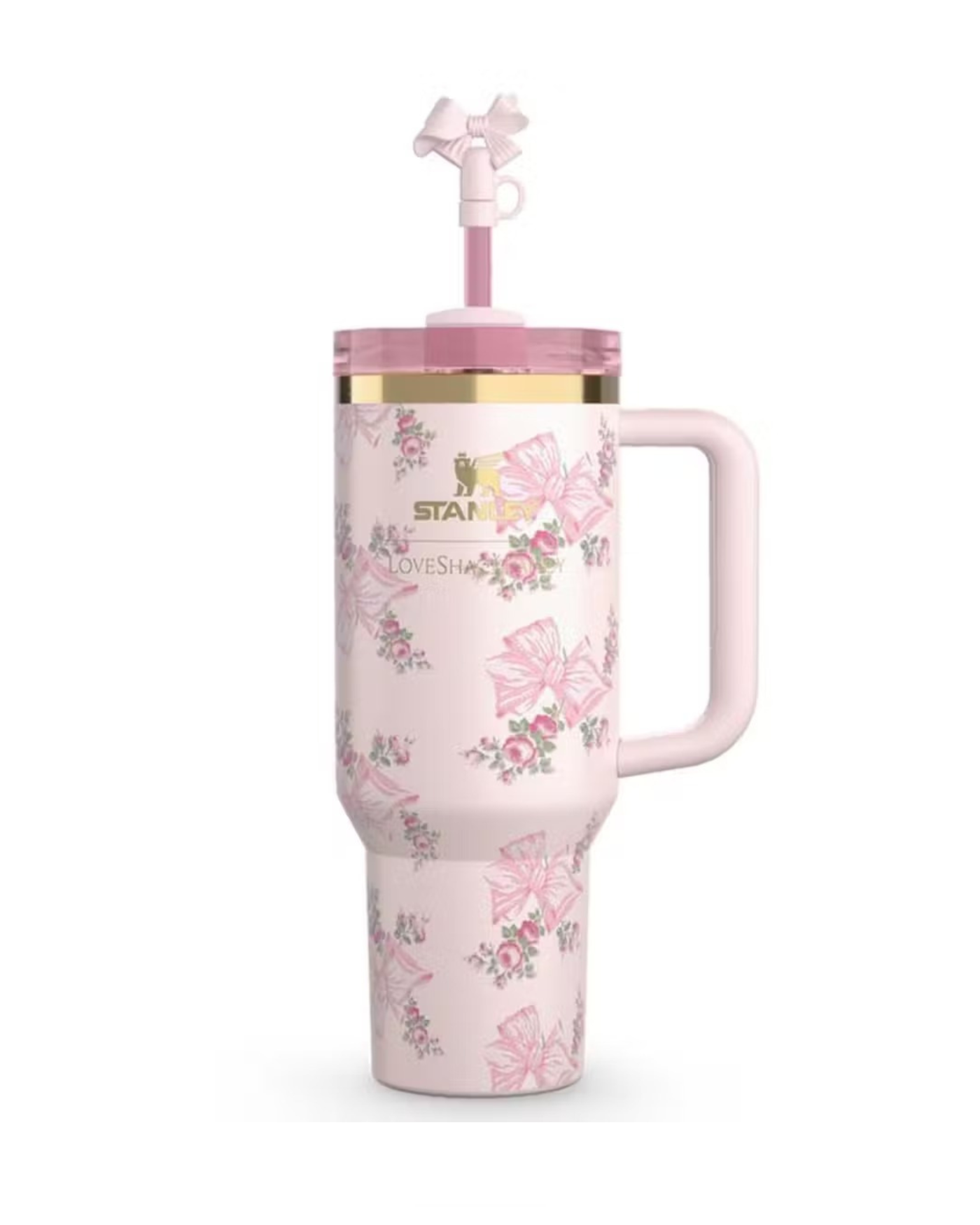 The Stanley X LoveShackFancy Holiday Quencher | 40 OZ - Rosa Beaux Pink