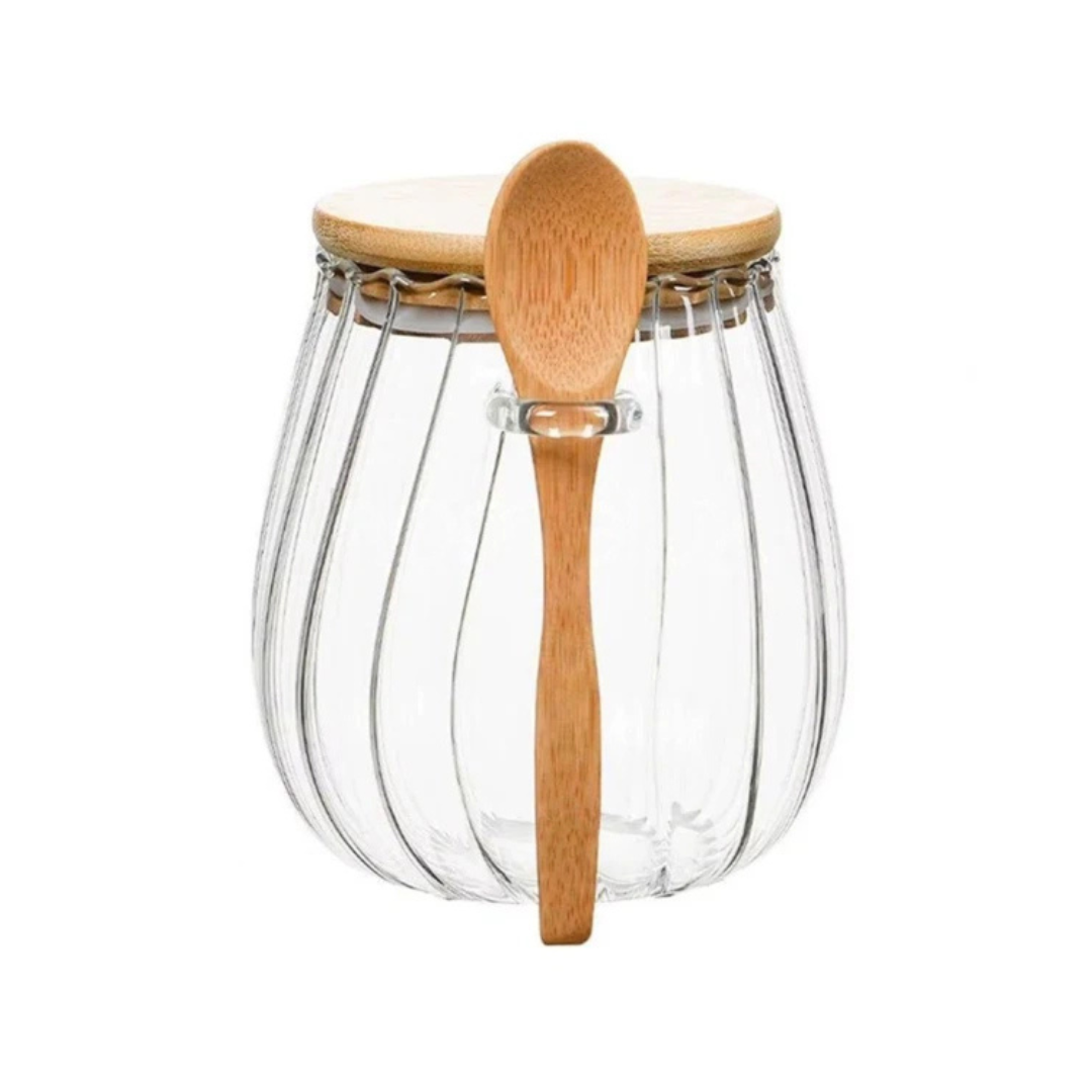 Glass Storage Jar With Spoon