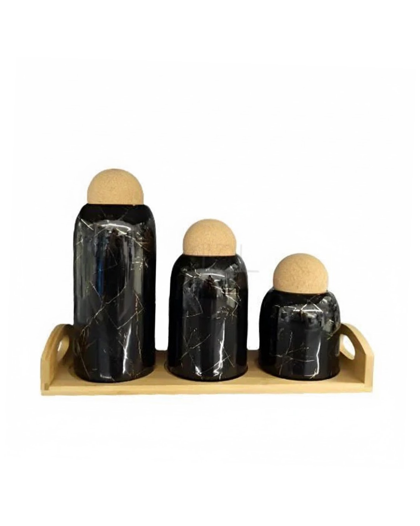 Ceramic Jars With Wooden Ball
