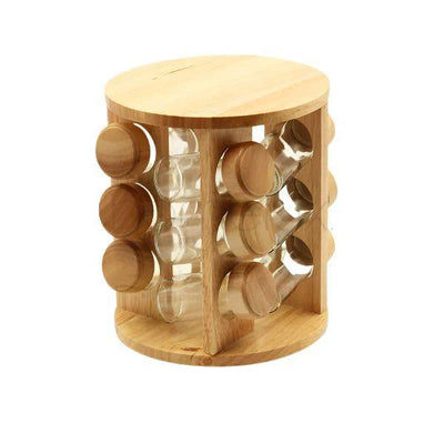 12 Pcs Bamboo Spice Jar